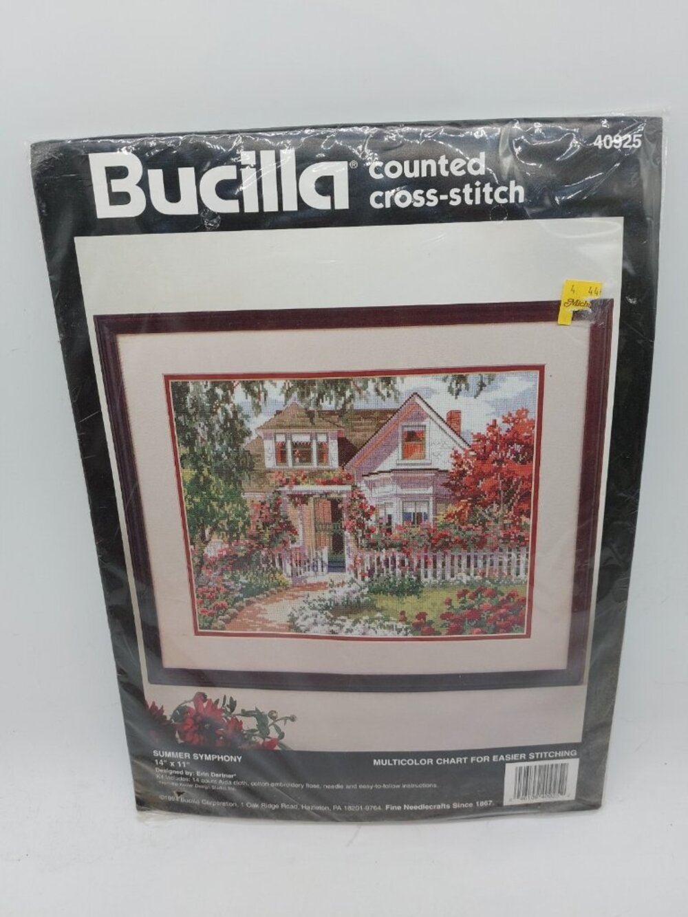 Bucilla Cross Stitch Kit Summer Symphony Flower Garden Cottage 40925 NOS 1994